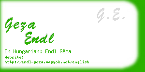 geza endl business card