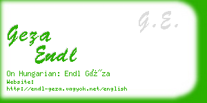 geza endl business card